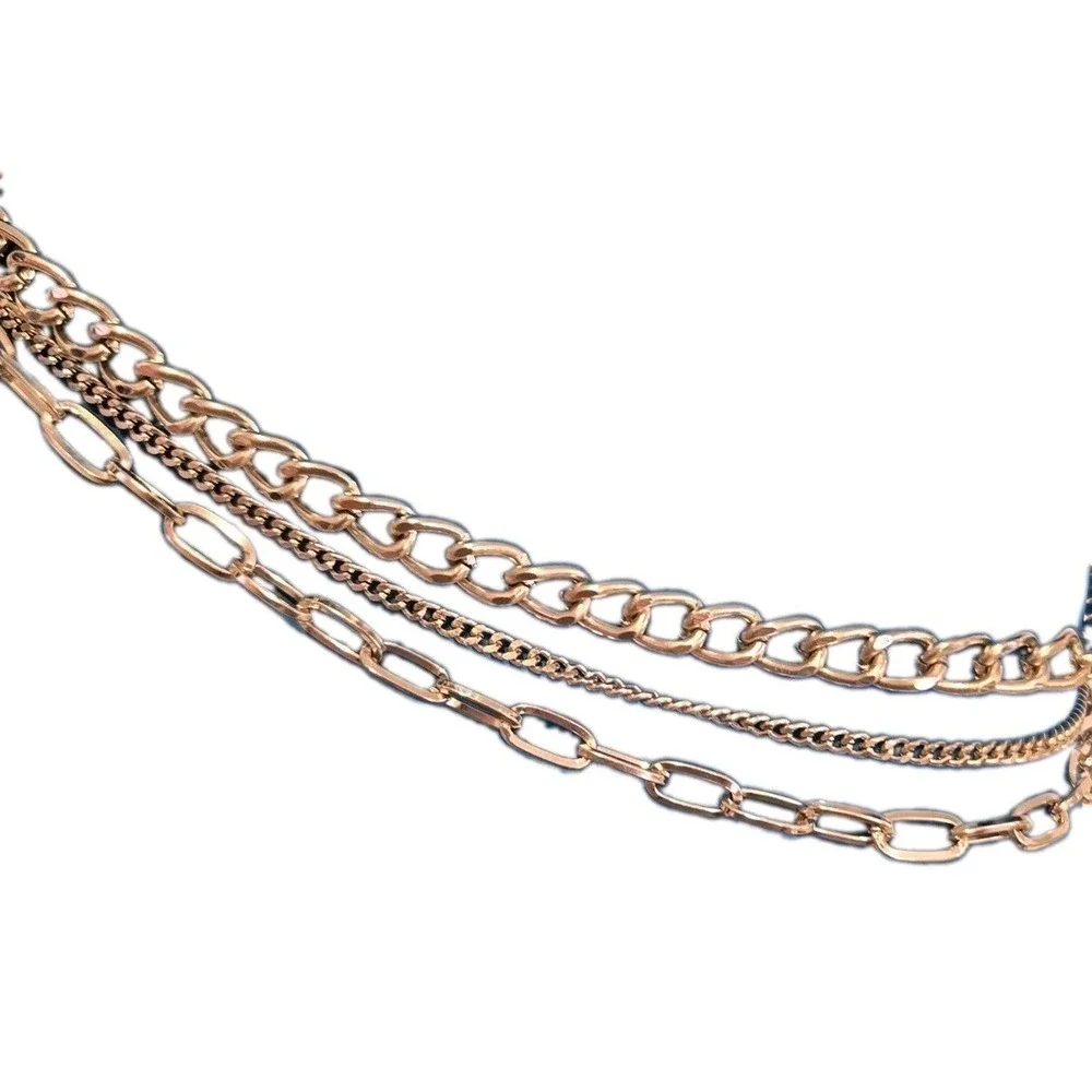Steve Madden Women's Silver 3 Strand Layered Belt Adjusts To Fit Size 29